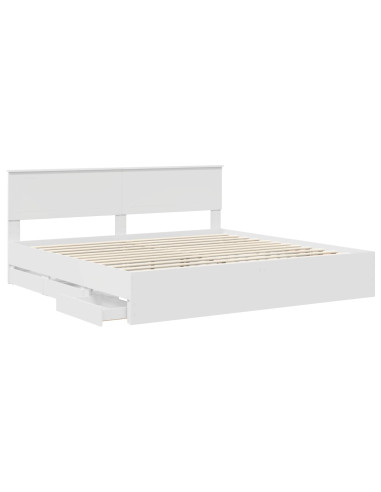Struttura del letto Bianco 200 x 200 cm Legno Ingegnerizzato