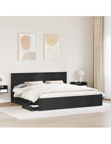 Struttura del letto Nero 200 x 200 cm Legno Ingegnerizzato