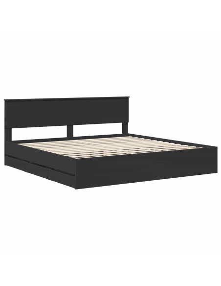 Struttura del letto Nero 200 x 200 cm Legno Ingegnerizzato