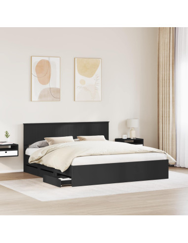Struttura del letto Nero 180 x 200 cm Legno Ingegnerizzato