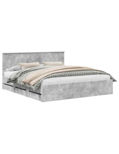 Struttura del letto con cassetto Grigio cemento 180 x 200 cm 2