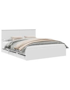 Struttura del letto Bianco 160 x 200 cm Legno Ingegnerizzato 2