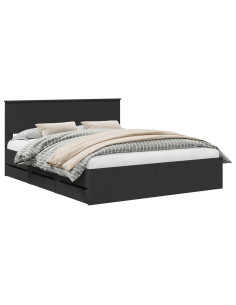 Struttura del letto Nero 160 x 200 cm Legno Ingegnerizzato 2