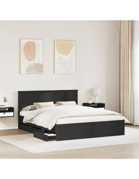 Struttura del letto Nero 160 x 200 cm Legno Ingegnerizzato