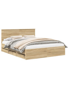 Struttura del letto con cassetto Rovere Sonoma 160 x 200 cm 2