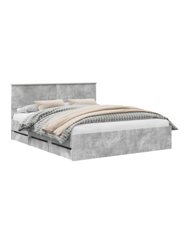 Struttura del letto con cassetto Grigio cemento 160 x 200 cm