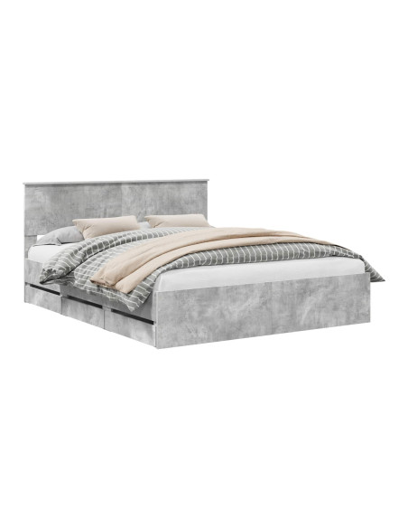 Struttura del letto con cassetto Grigio cemento 160 x 200 cm