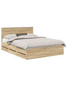 Struttura del letto con cassetto Rovere Sonoma 150 x 200 cm 2