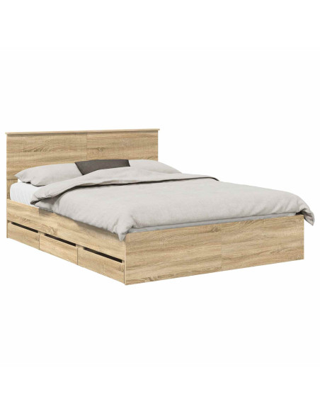 Struttura del letto con cassetto Rovere Sonoma 150 x 200 cm