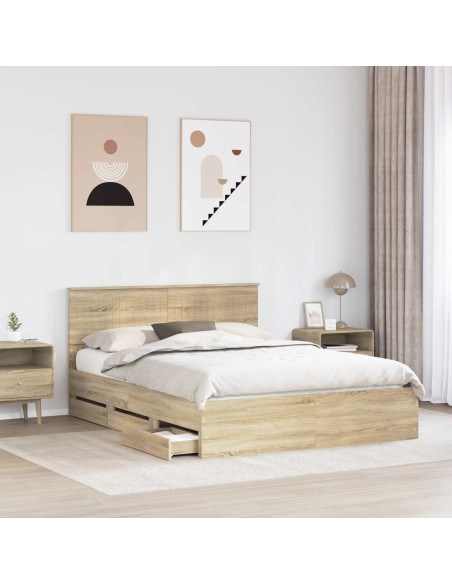 Struttura del letto con cassetto Rovere Sonoma 150 x 200 cm