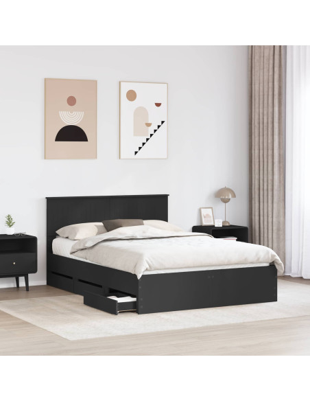 Struttura del letto Nero 140 x 190 cm Legno Ingegnerizzato