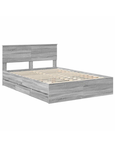 Struttura del letto con cassetto Grigio Sonoma 140 x 190 cm