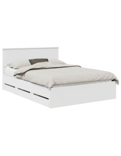 Struttura del letto Bianco 140 x 200 cm Legno Ingegnerizzato 2