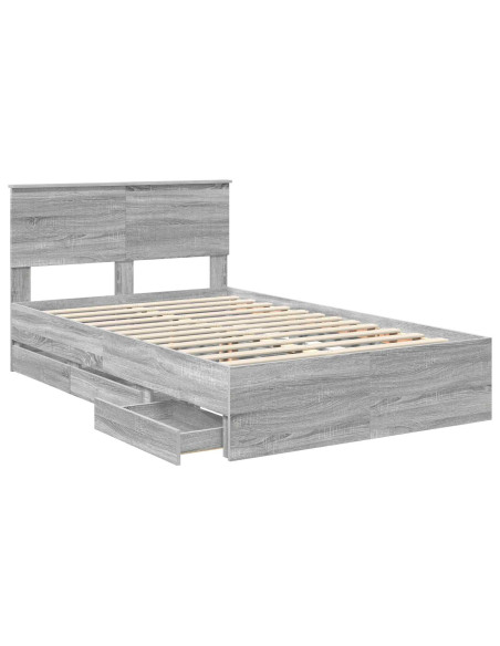 Struttura del letto con cassetto Grigio Sonoma 120 x 190 cm