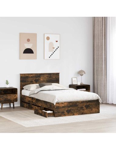 Struttura del letto con cassetto Rovere fumé 120 x 200 cm
