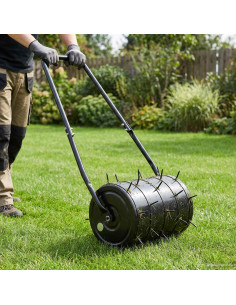 Rullo per prato da tirare con morsetti aeratori 110 x 52 cm