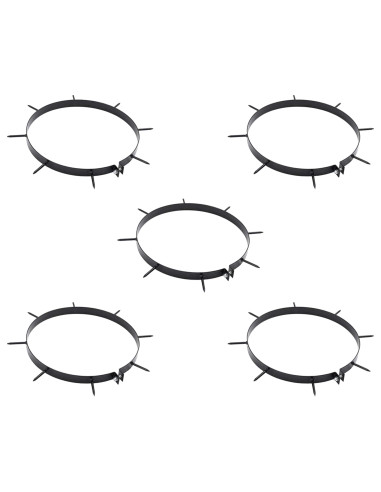 Morsa per Aeratore del Prato con Punti 5 pcs Nero Ø 320 mm