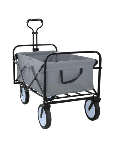 Carrello a Mano Pieghevole Grigio 94 x 53 x 99 cm