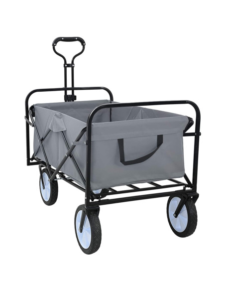 Carrello a Mano Pieghevole Grigio 94 x 53 x 99 cm