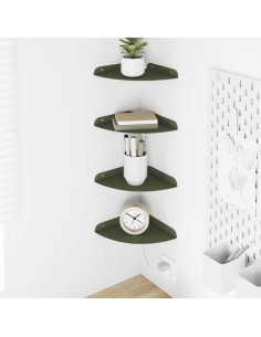 Mensola sospesa 4 pcs Verde oliva 18 x 18 x 2 cm