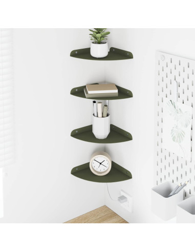 Mensola sospesa 4 pcs Verde oliva 18 x 18 x 2 cm