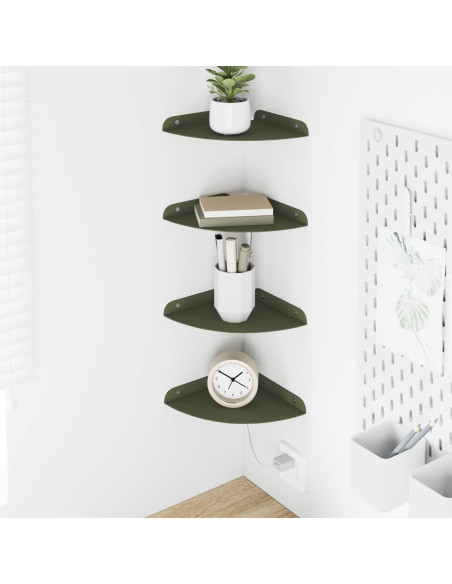 Mensola sospesa 4 pcs Verde oliva 18 x 18 x 2 cm