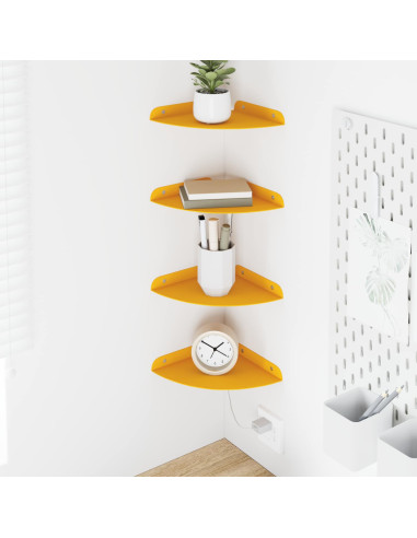 Mensola sospesa 4 pcs Giallo senape 18 x 18 x 2 cm