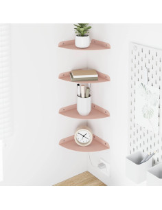 Mensola sospesa con lo scaffale 4 pcs Rosa 18 x 18 x 2 cm