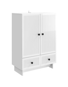 Credenza Bianco Lucido 66 x 34,5 x 95 cm Legno ingegnerizzato