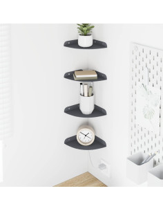 Mensola sospesa con lo scaffale 4 pcs Antracite 15 x 15 x 2 cm