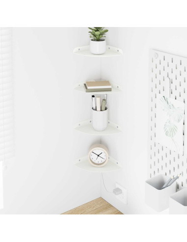 Mensola sospesa con lo scaffale 4 pcs Bianco 15 x 15 x 2 cm