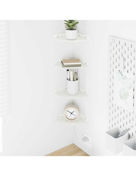 Mensola sospesa con lo scaffale 4 pcs Bianco 15 x 15 x 2 cm