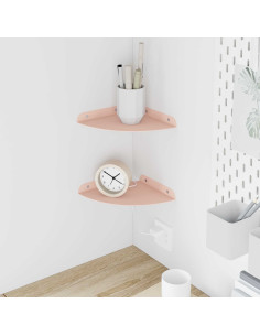 Mensola sospesa con lo scaffale 2 pcs Rosa 18 x 18 x 2 cm