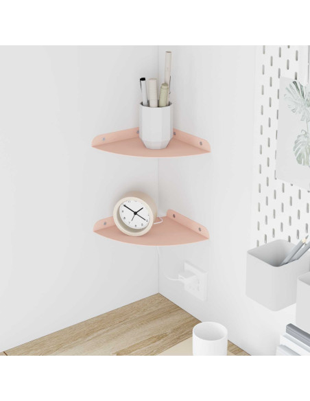 Mensola sospesa con lo scaffale 2 pcs Rosa 18 x 18 x 2 cm