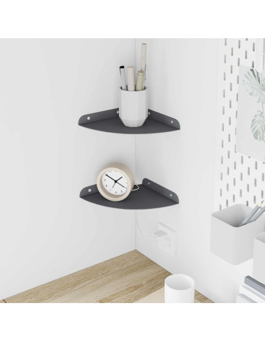 Mensola sospesa con lo scaffale 2 pcs Antracite 18 x 18 x 2 cm