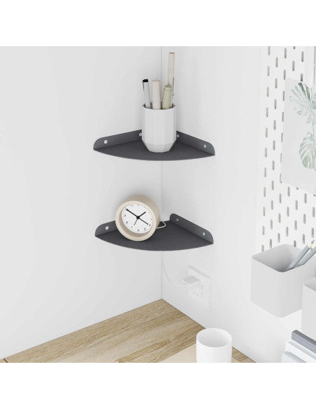 Mensola sospesa con lo scaffale 2 pcs Antracite 18 x 18 x 2 cm
