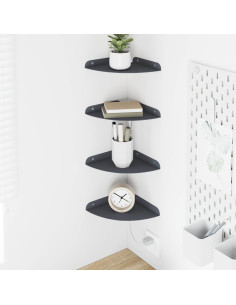 Mensola sospesa con lo scaffale 4 pcs Antracite 18 x 18 x 2 cm