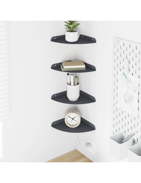 Mensola sospesa con lo scaffale 4 pcs Antracite 18 x 18 x 2 cm