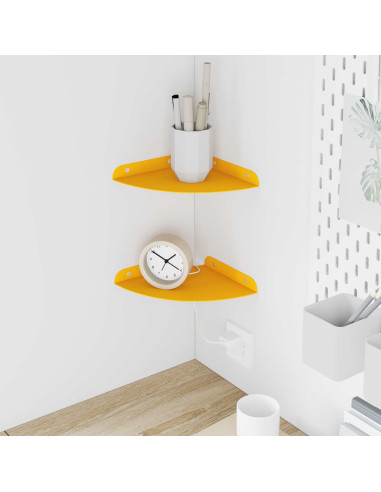Mensola sospesa 2 pcs Giallo senape 18 x 18 x 2 cm