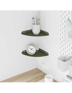 Mensola sospesa 2 pcs Verde oliva 18 x 18 x 2 cm