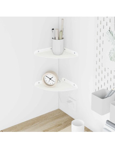 Mensola sospesa con lo scaffale 2 pcs Bianco 18 x 18 x 2 cm