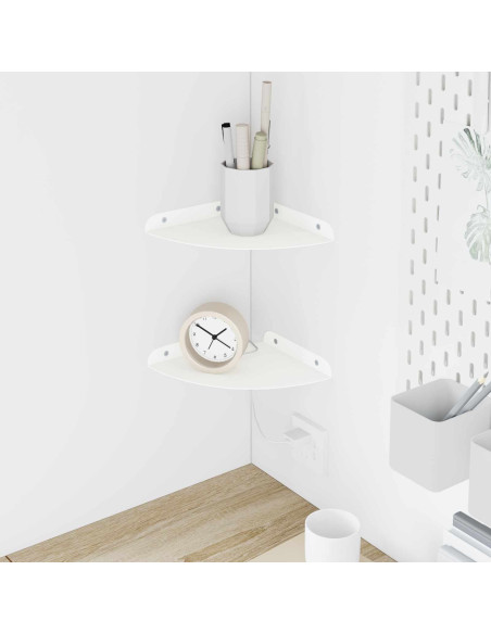 Mensola sospesa con lo scaffale 2 pcs Bianco 18 x 18 x 2 cm