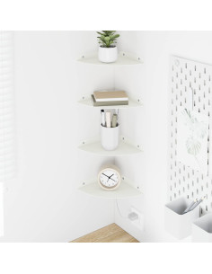 Mensola sospesa con lo scaffale 4 pcs Bianco 18 x 18 x 2 cm
