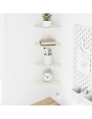 Mensola sospesa con lo scaffale 4 pcs Bianco 18 x 18 x 2 cm