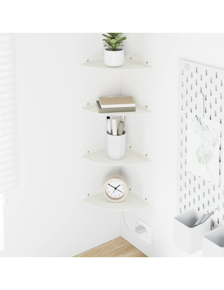 Mensola sospesa con lo scaffale 4 pcs Bianco 18 x 18 x 2 cm