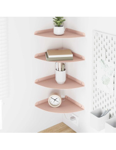 Mensola sospesa con lo scaffale 4 pcs Rosa 24 x 24 x 2 cm