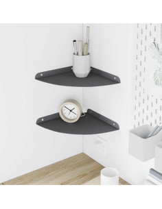 Mensola sospesa con lo scaffale 2 pcs Antracite 24 x 24 x 2 cm