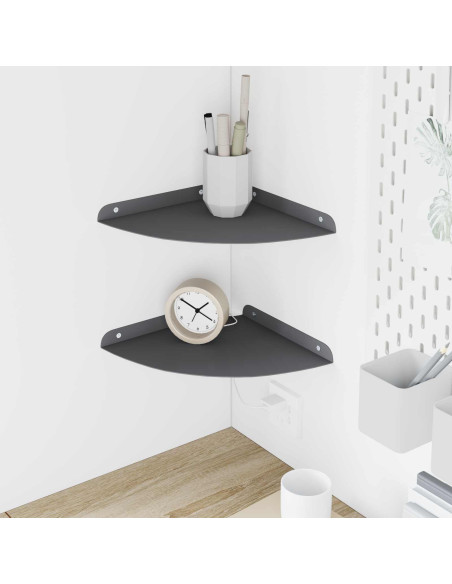 Mensola sospesa con lo scaffale 2 pcs Antracite 24 x 24 x 2 cm