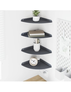 Mensola sospesa 4 pcs Antracite 24 x 24 x 2,3 cm