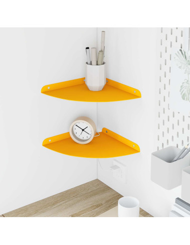 Mensola sospesa 2 pcs Giallo senape 24 x 24 x 2 cm